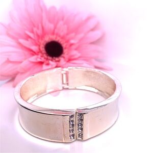 2/$14 Silver Bracelet with Crystal Accents